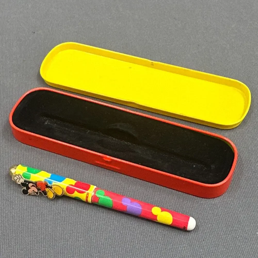 VTG 1995 Mickey Mouse Unlimited Collectible Pentech Ceramick Roller Ball Pen Tin